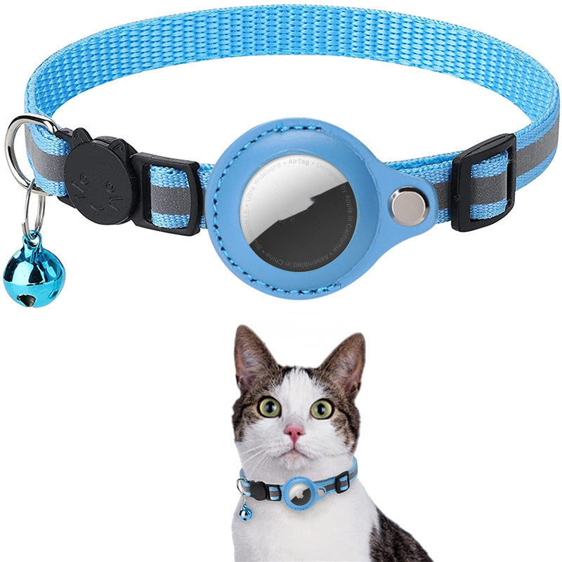 Reflective Dog & Cat Collar with Waterproof AirTag Holder – Adjustable Nylon Pet Tracking Collar for Puppy, Kitten Furrynote