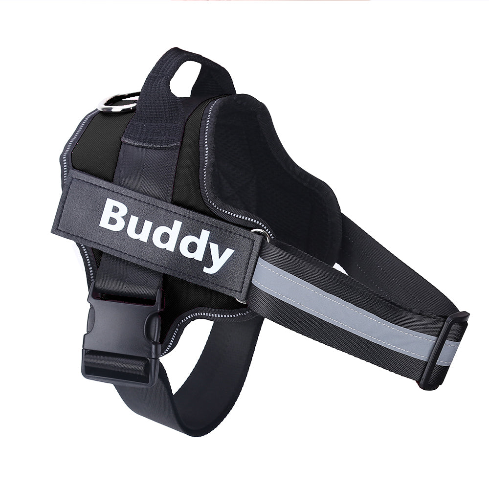 Personalised No Pull Dog Harness – Reflective Breathable Adjustable Pet Harness Vest with Custom Patch