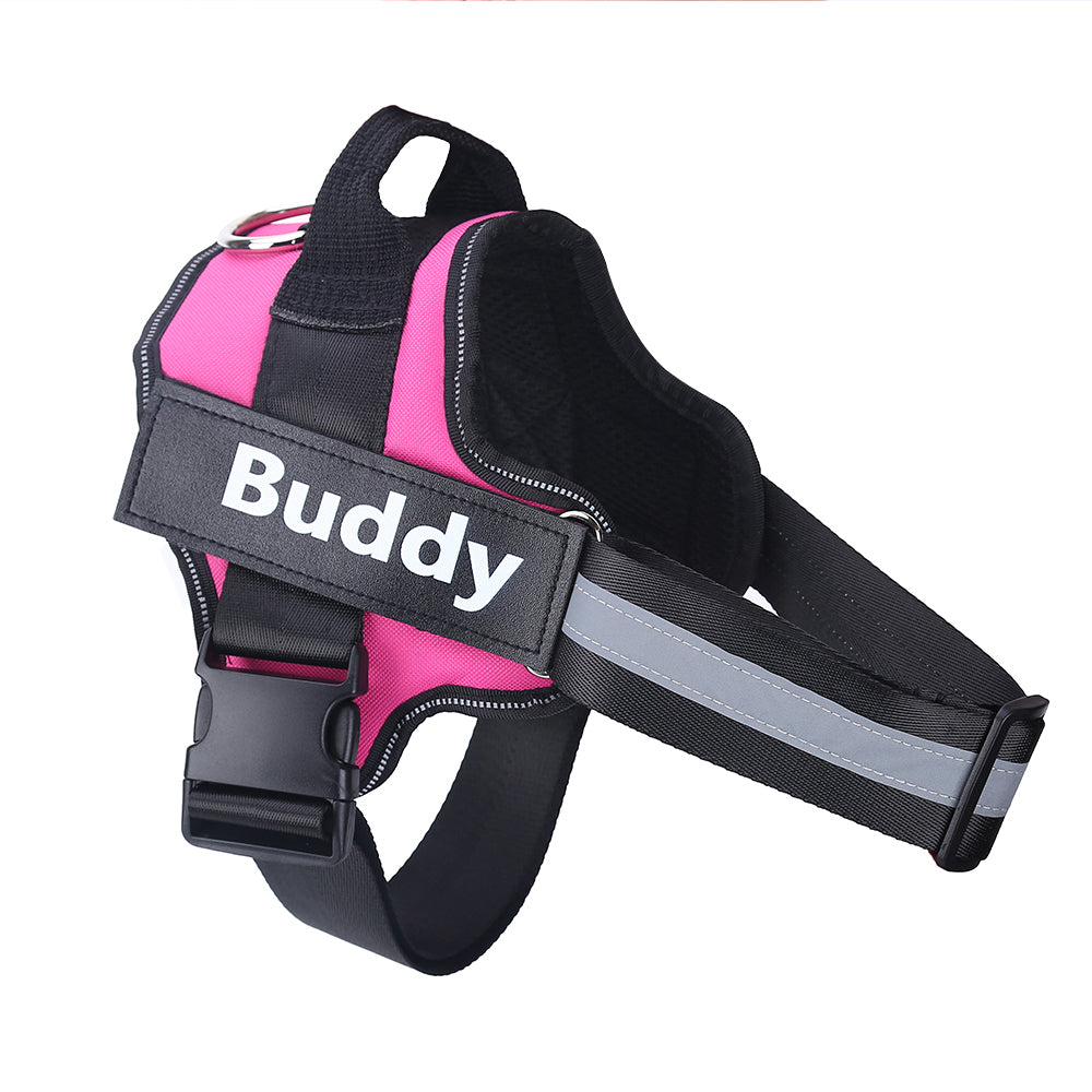Personalised No Pull Dog Harness – Reflective Breathable Adjustable Pet Harness Vest with Custom Patch