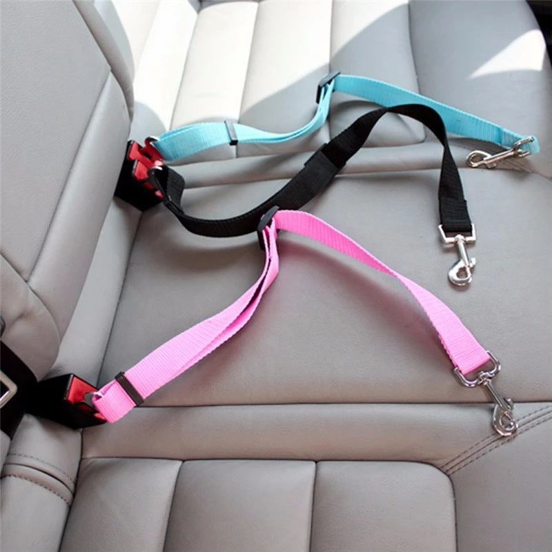 Adjustable Pet Car Seat Belt Clip – Safety Harness Lead for Dogs & Cats Vehicle Travel