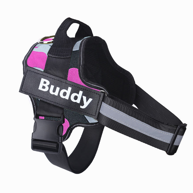 Personalised No Pull Dog Harness – Reflective Breathable Adjustable Pet Harness Vest with Custom Patch