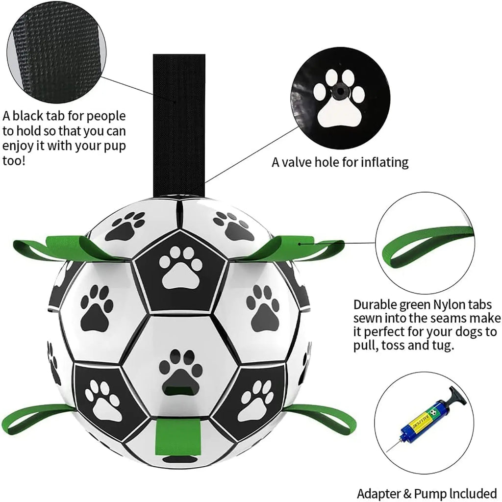 Interactive Dog Football Toy Soccer Ball for Large Dogs – Durable Inflatable Training Ball for Outdoor Play Furrynote