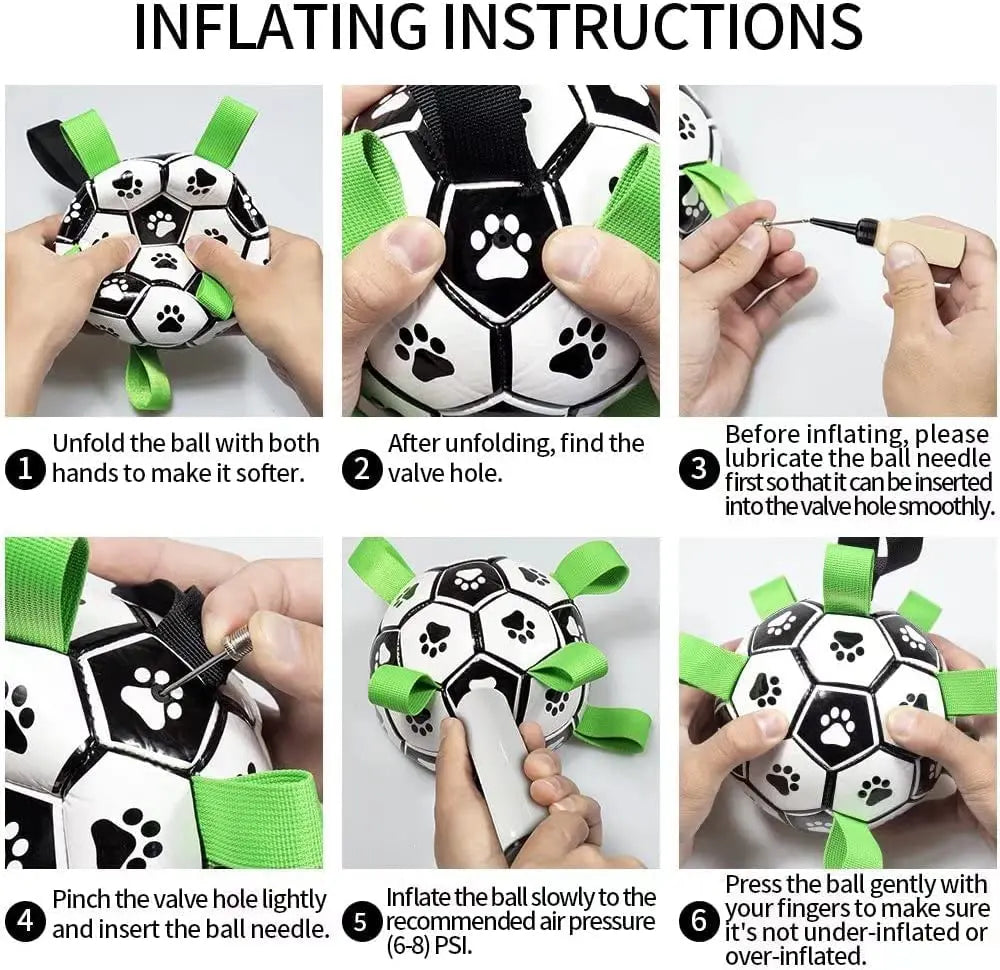 Interactive Dog Football Toy Soccer Ball for Large Dogs – Durable Inflatable Training Ball for Outdoor Play Furrynote