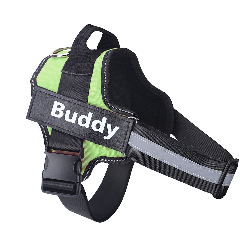 Personalised No Pull Dog Harness – Reflective Breathable Adjustable Pet Harness Vest with Custom Patch