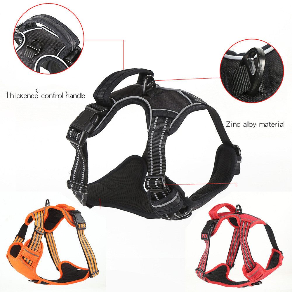 No Pull Dog Harness Vest – Breathable Reflective Adjustable Pet Harness for Small to Large Dogs