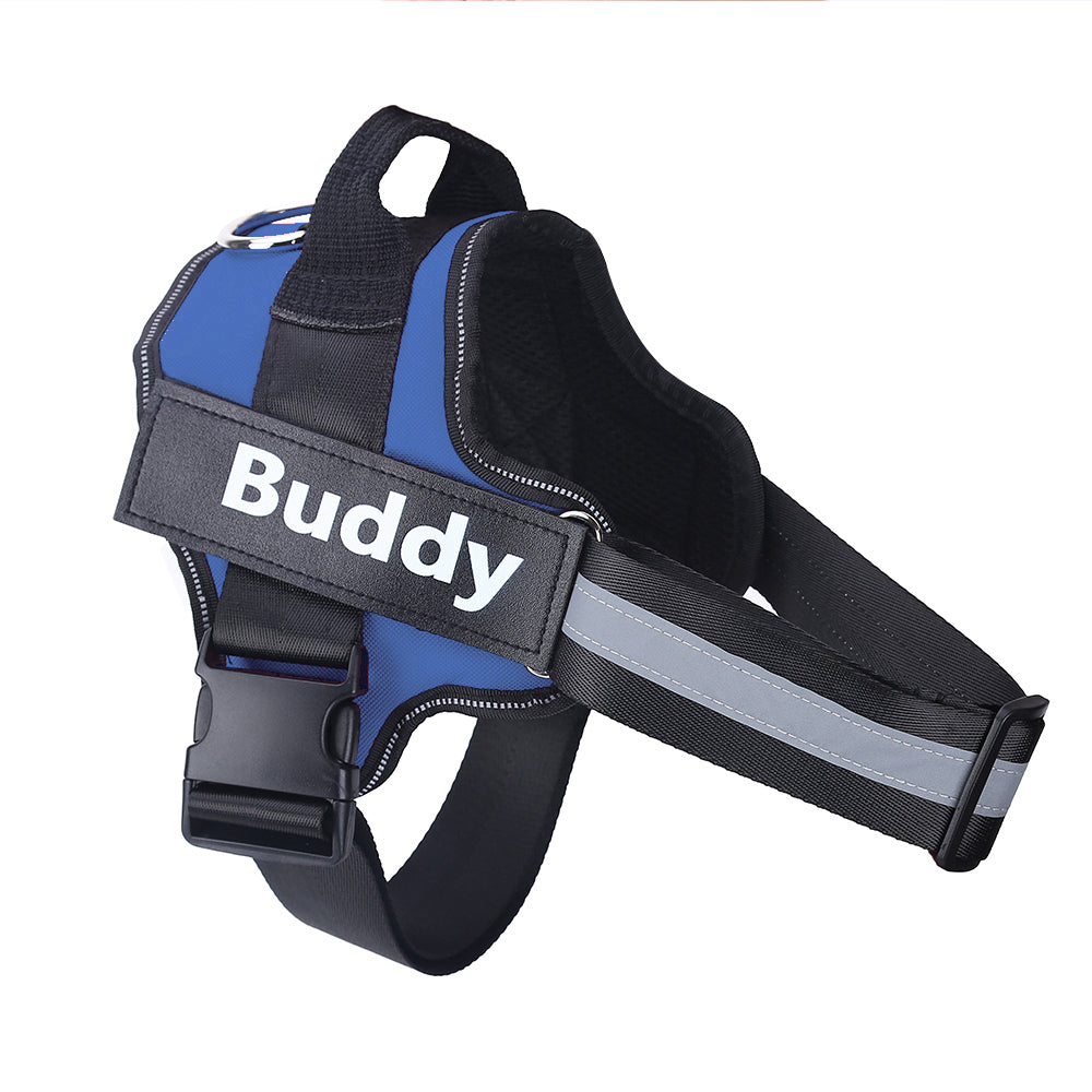 Personalised No Pull Dog Harness – Reflective Breathable Adjustable Pet Harness Vest with Custom Patch