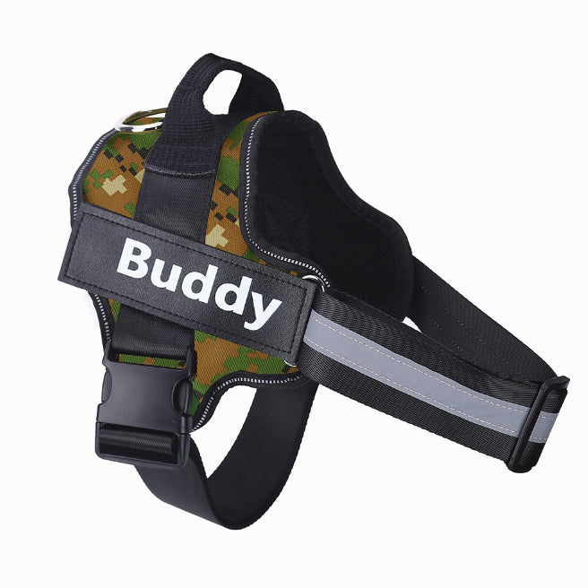 Personalised No Pull Dog Harness – Reflective Breathable Adjustable Pet Harness Vest with Custom Patch