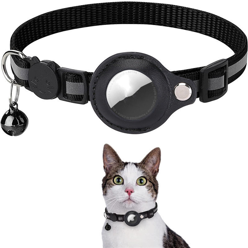 Reflective Dog & Cat Collar with Waterproof AirTag Holder – Adjustable Nylon Pet Tracking Collar for Puppy, Kitten Furrynote