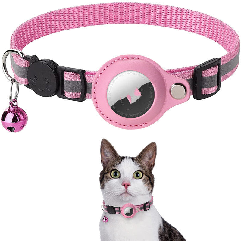 Reflective Dog & Cat Collar with Waterproof AirTag Holder – Adjustable Nylon Pet Tracking Collar for Puppy, Kitten Furrynote