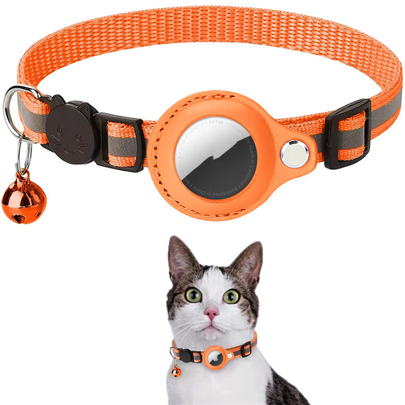 Reflective Dog & Cat Collar with Waterproof AirTag Holder – Adjustable Nylon Pet Tracking Collar for Puppy, Kitten Furrynote