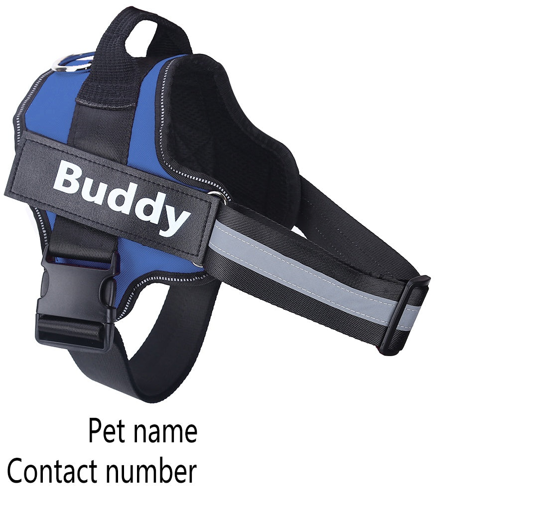 Personalised No Pull Dog Harness – Reflective Breathable Adjustable Pet Harness Vest with Custom Patch