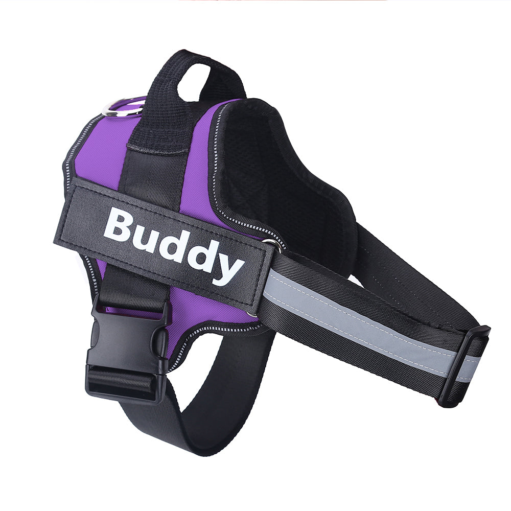 Personalised No Pull Dog Harness – Reflective Breathable Adjustable Pet Harness Vest with Custom Patch