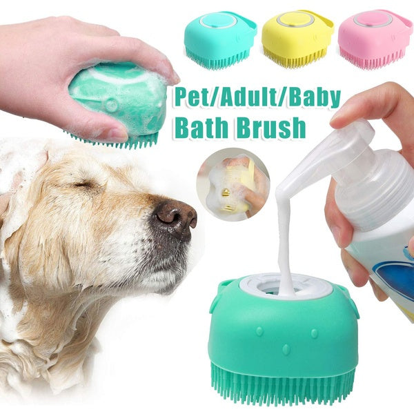 Silicone Dog Bath Massage Brush Gloves – Pet Grooming Shampoo Dispensing Bath Brush for Dogs & Cats Furrynote