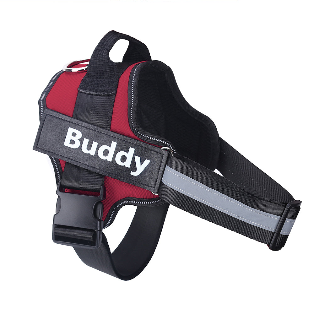 Personalised No Pull Dog Harness – Reflective Breathable Adjustable Pet Harness Vest with Custom Patch