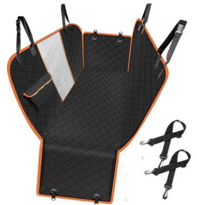 Dog Car Seat Cover Hammock with Mesh View – Waterproof Rear Seat Protector with Zipper & Storage Pocket