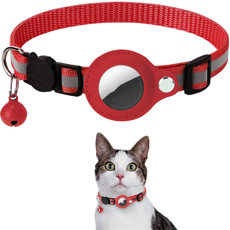 Reflective Dog & Cat Collar with Waterproof AirTag Holder – Adjustable Nylon Pet Tracking Collar for Puppy, Kitten Furrynote