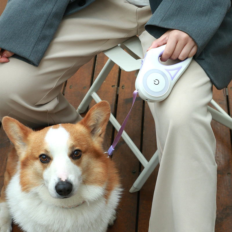 Retractable Dog Leash with LED Spotlight & Collar – Automatic Pet Traction Rope for Small & Medium Dogs Furrynote