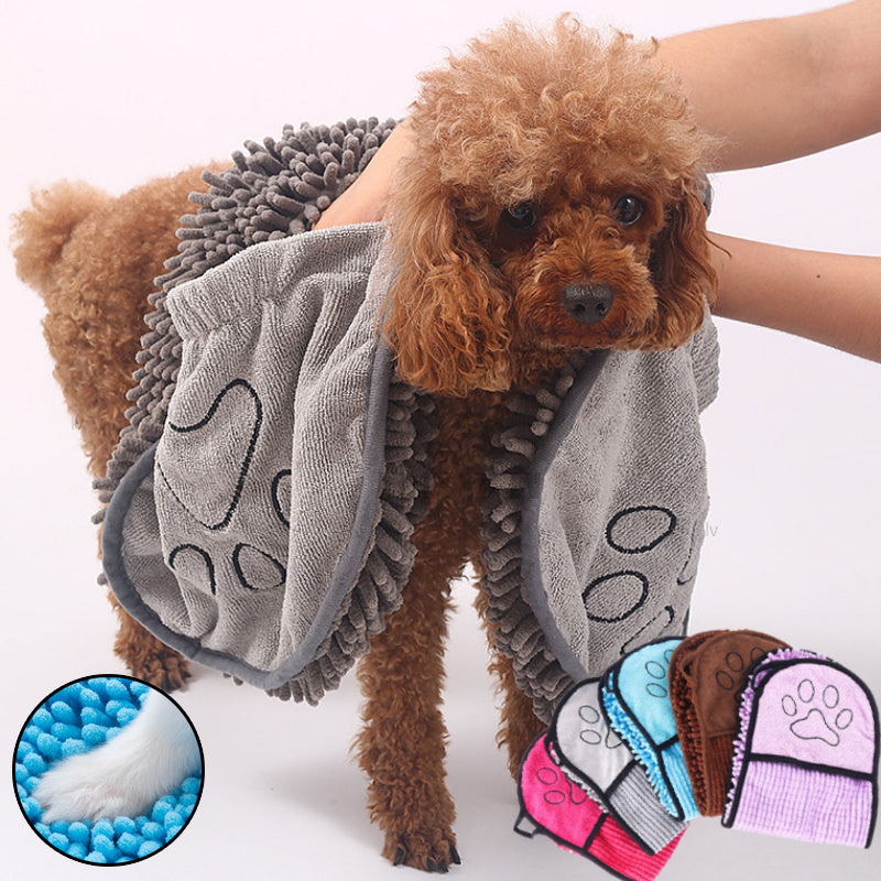 Super Absorbent Dog & Cat Microfiber Towel – Quick-Drying Pet Bathrobe Towel for Dogs and Cats