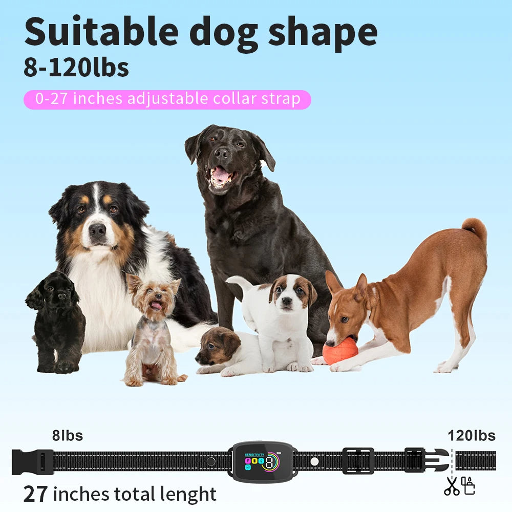Smart Automatic Anti Barking Dog Collar – Rechargeable Waterproof Bark Control Collar with Digital Display