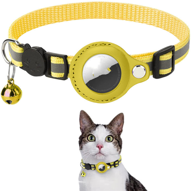 Reflective Dog & Cat Collar with Waterproof AirTag Holder – Adjustable Nylon Pet Tracking Collar for Puppy, Kitten Furrynote