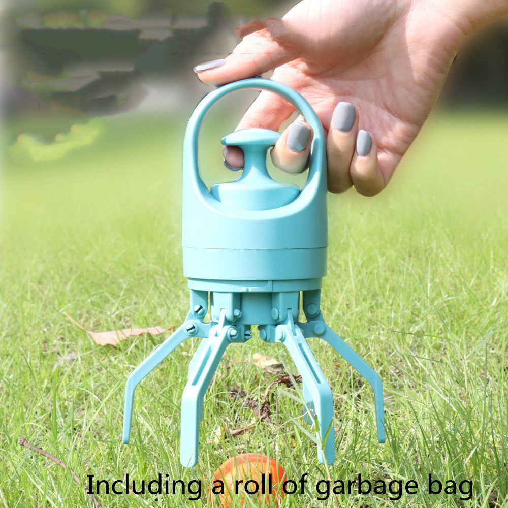 Portable Dog Pooper Scooper with Built-in Bag Dispenser – Lightweight 8-Claw Pet Waste Picker Tool