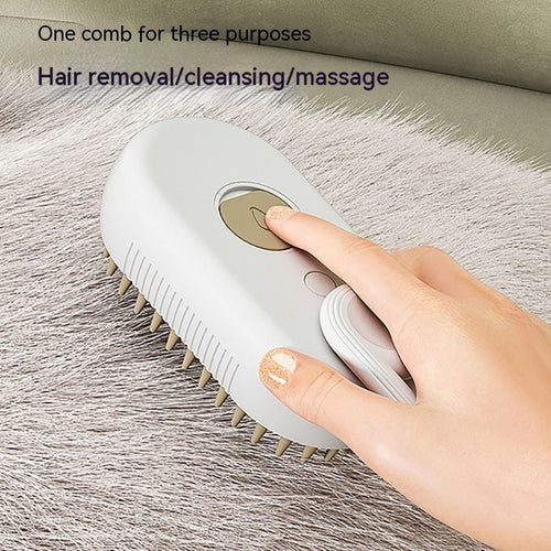 3-in-1 Electric Steam Pet Grooming Brush – Spray Cat & Dog Hair Removal Comb with