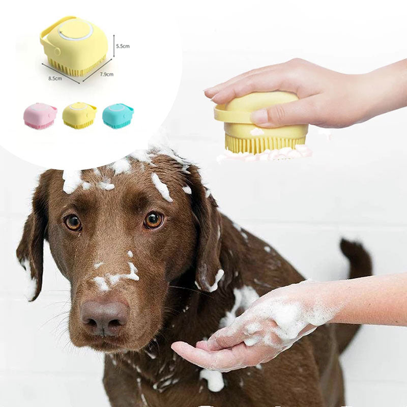 Silicone Dog Bath Massage Brush Gloves – Pet Grooming Shampoo Dispensing Bath Brush for Dogs & Cats Furrynote