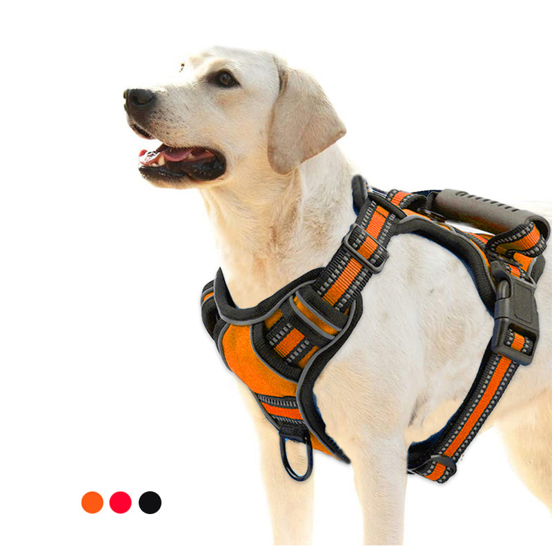 No Pull Dog Harness Vest – Breathable Reflective Adjustable Pet Harness for Small to Large Dogs