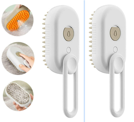 3-in-1 Electric Steam Pet Grooming Brush – Spray Cat & Dog Hair Removal Comb with