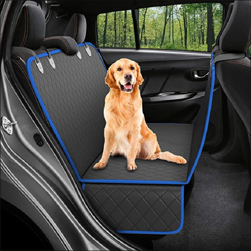 Dog Car Seat Cover Hammock with Mesh View – Waterproof Rear Seat Protector with Zipper & Storage Pocket